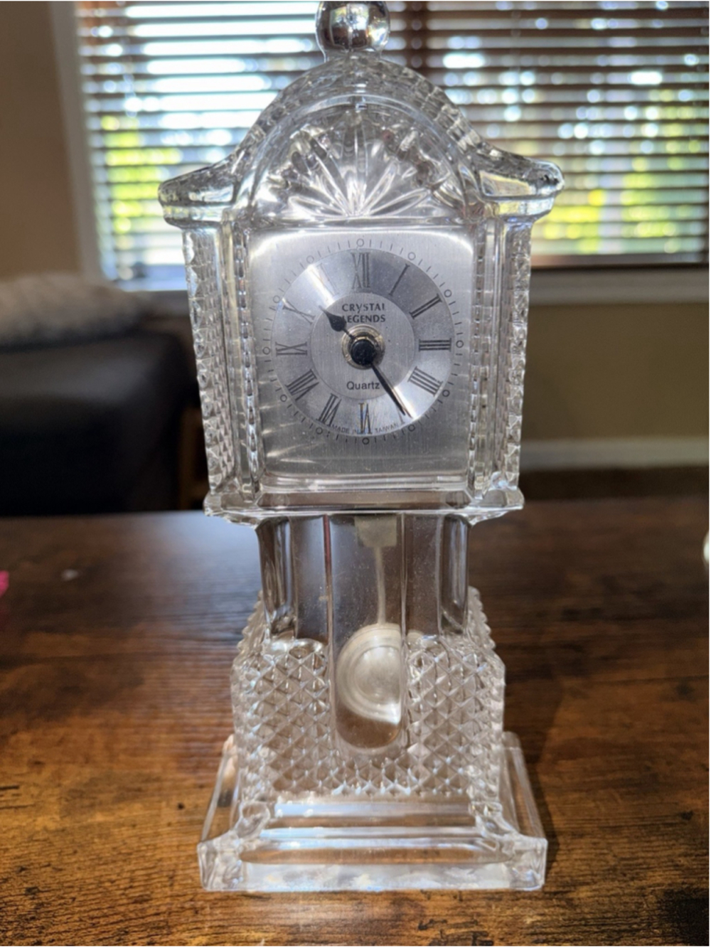 Crystal Legends by Godinger Lead Crystal Mantel Clock Quartz Battery Works